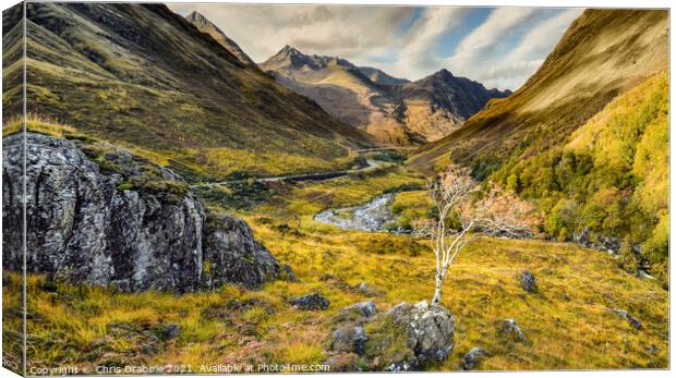 Autumn in Glen Shiel, Scotland. Canvas Print by Chris Drabble