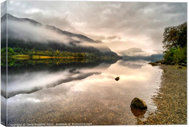 Loch Lubnaig and a dawn mist Canvas Print by Chris Drabble