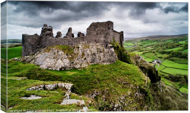 Carreg Cennan Castle Canvas Print by Chris Drabble