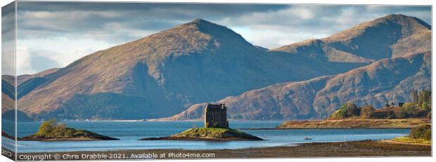 Castle Stalker from the Port Appin road (2) Canvas Print by Chris Drabble