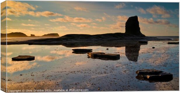 Black Nab in sunset light Canvas Print by Chris Drabble