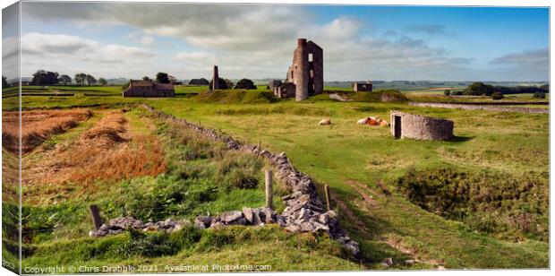 Magpie Mine in low Autumn light Canvas Print by Chris Drabble