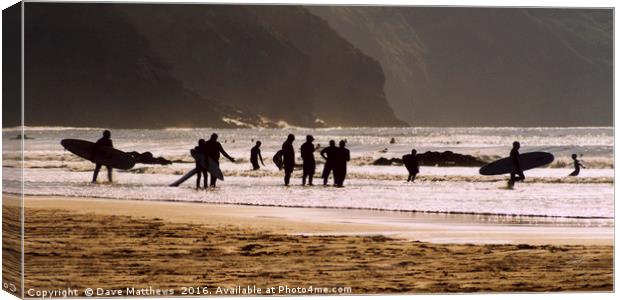 Surf Silhouettes Canvas Print by Dave Matthews