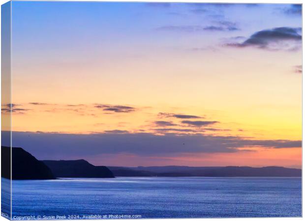 Winter Morning Moods of the Dorset Coastline in Ja Canvas Print by Susie Peek