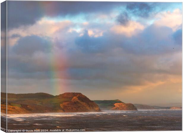 Winter Evening Moods of the Dorset Coastline in Ja Canvas Print by Susie Peek