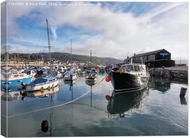 Lyme Regis Harbour - September Canvas Print by Susie Peek