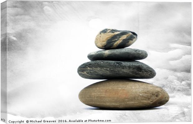 Stone Stack Canvas Print by Michael Greaves