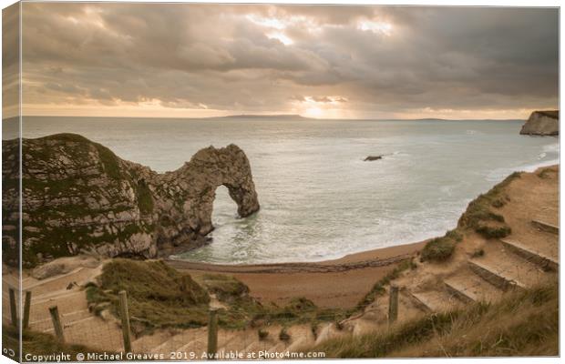 Durdle Door Canvas Print by Michael Greaves