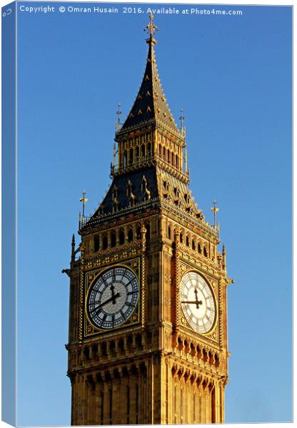 Big Ben Clock Tower Canvas Print by Omran Husain