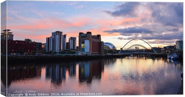 Tyne reflections Canvas Print by Andy Gibbins