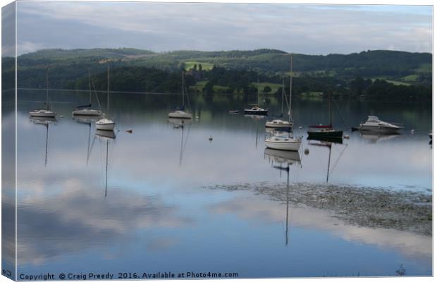 Refelctions on Windemere Canvas Print by Craig Preedy