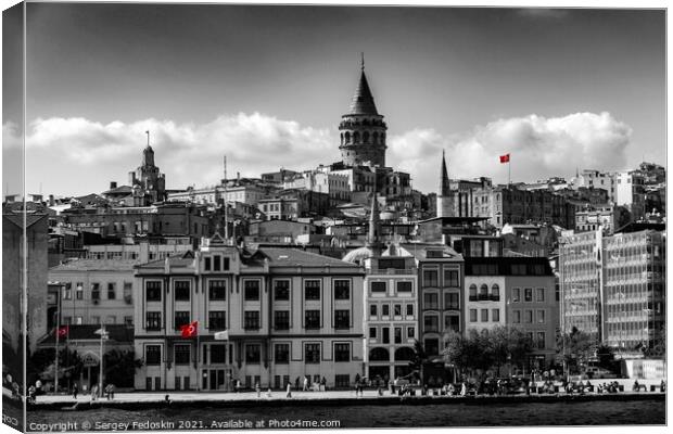 Galata tower in Istanbul. Canvas Print by Sergey Fedoskin