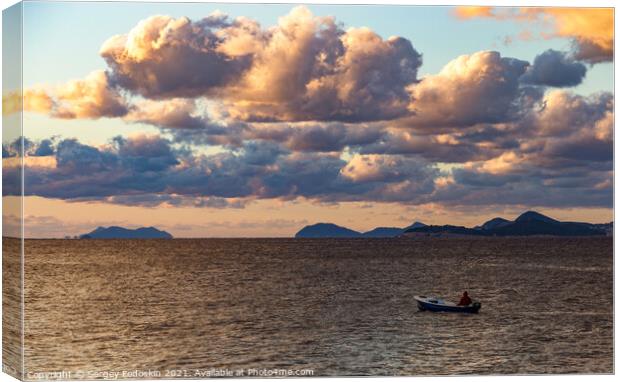 Sunset over the Adriatic sea in Croatia. Canvas Print by Sergey Fedoskin