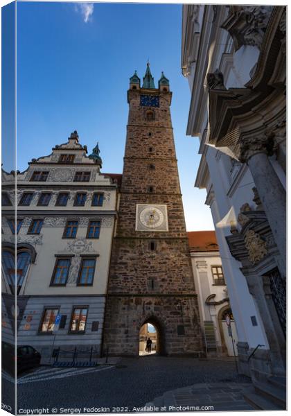 Black Tower and Church of Virgin Mary's Immaculate Conception in Klatovy, Czechia Canvas Print by Sergey Fedoskin