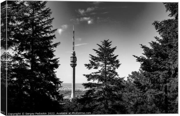 Avala communication tower, symbol of Belgrade, Serbia. Canvas Print by Sergey Fedoskin