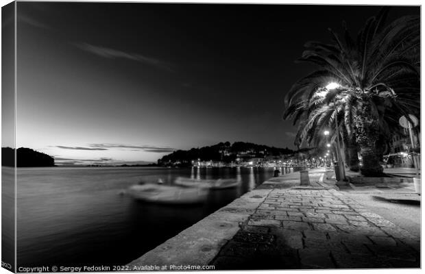 Embankment of Cavtat town, Croatia. Canvas Print by Sergey Fedoskin