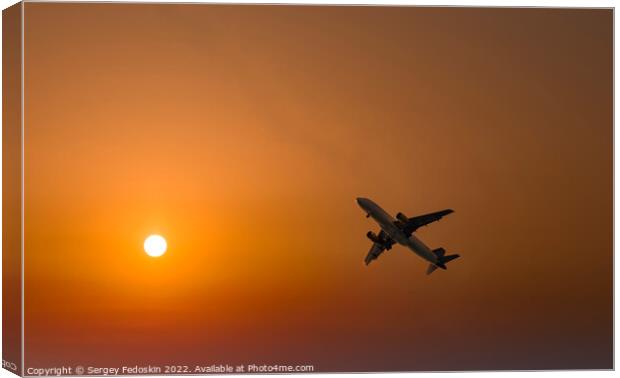 Passenger plane in the beautiful sky - Air travel Canvas Print by Sergey Fedoskin