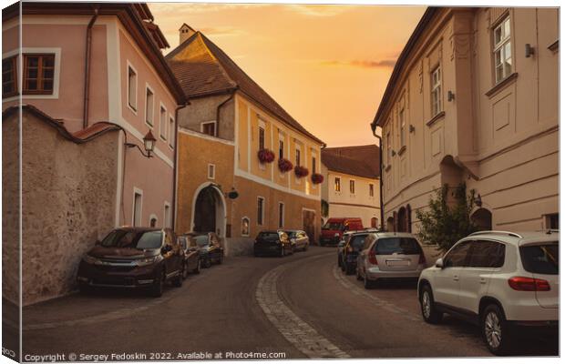 Street in Weissenkirchen in der Wachau - in Danube valley. Wachau. Lower Austria Canvas Print by Sergey Fedoskin