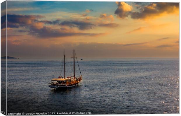 Yacht in Sea of Marmara Canvas Print by Sergey Fedoskin