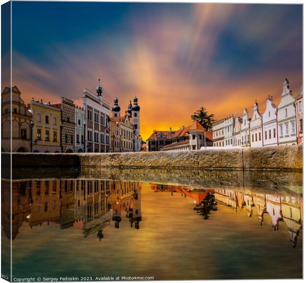 View of Telc, South Moravia, Czech Republic. Canvas Print by Sergey Fedoskin