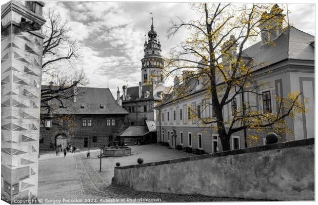 Medieval castle in Cesky Krumlov on an autumn day Canvas Print by Sergey Fedoskin