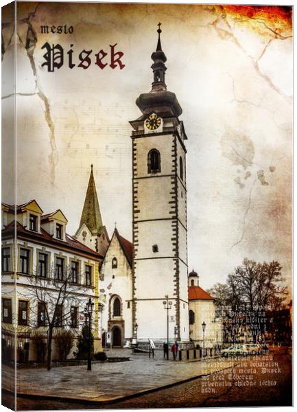 Church in town Pisek, Czechia Canvas Print by Sergey Fedoskin