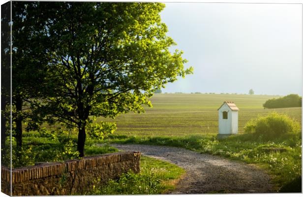 Chapel in countryside, South Bohemian Region. Canvas Print by Sergey Fedoskin
