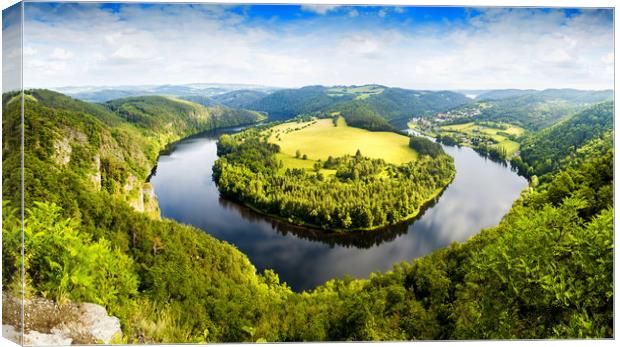 View of Vltava river from Solenice viewpoint. Canvas Print by Sergey Fedoskin