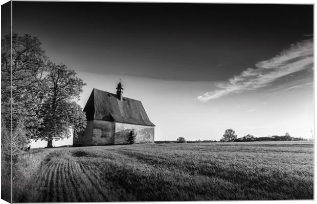 Old church in the summer field.  Canvas Print by Sergey Fedoskin