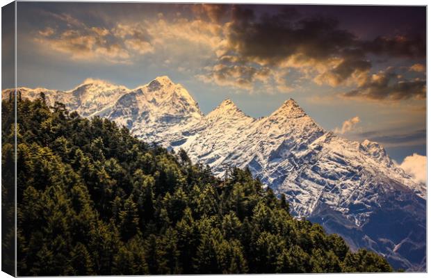 Evening view Himalaya mountains with beautiful sky. Canvas Print by Sergey Fedoskin