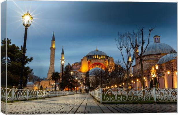 Hagia Sophia (Ayasofya). View from the Sultan Ahmet Park.  Canvas Print by Sergey Fedoskin