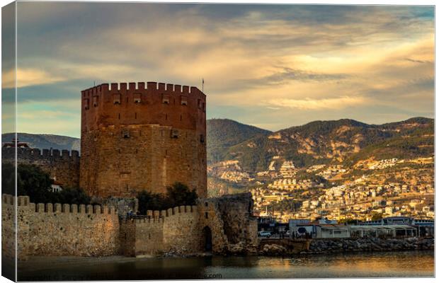 Red Tower (Kizil Kule) in Alanya, Turkey. Canvas Print by Sergey Fedoskin