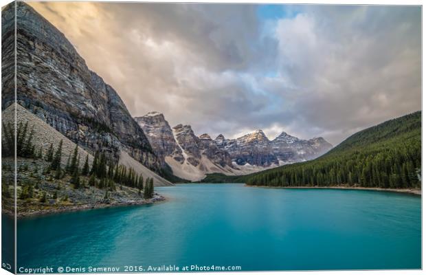 Chilly morning at Moraine Canvas Print by Denis Semenov