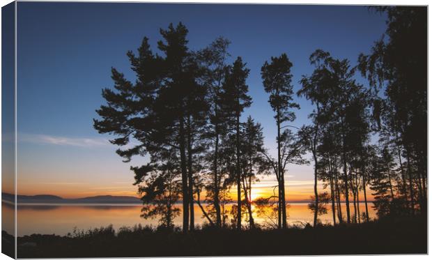 Sunset in the north of Sweden Canvas Print by Hamperium Photography