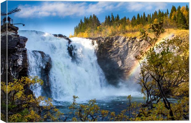 Biggest waterfall of Sweden Canvas Print by Hamperium Photography