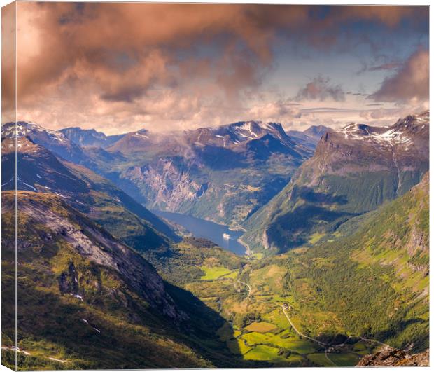 The Geiranger fjord  Canvas Print by Hamperium Photography