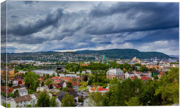 The city of Trondheim in Norway Canvas Print by Hamperium Photography