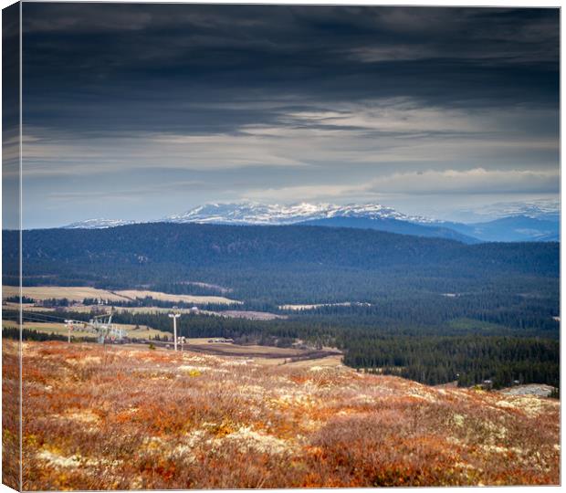 Mountains of Rondane National Park from Kvitfjell  Canvas Print by Hamperium Photography