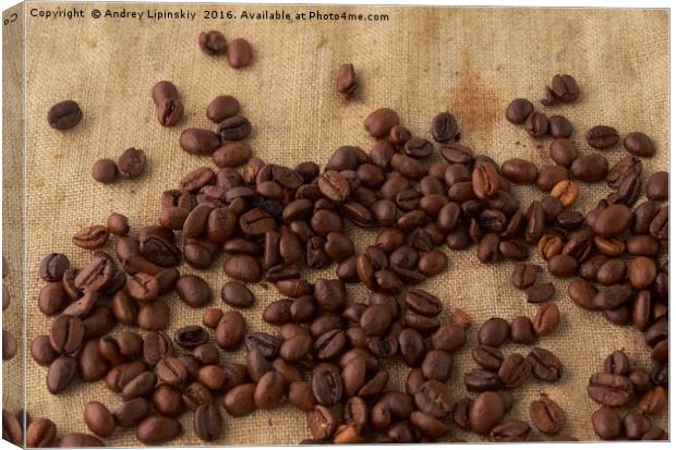 scattered coffee bean Canvas Print by Andrey Lipinskiy
