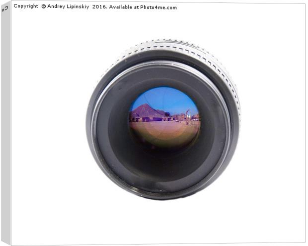 double exposure desert, mountains and the lens Canvas Print by Andrey Lipinskiy
