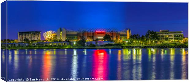 Old Trafford, Manchester United, Long Exposure  Canvas Print by Ian Haworth