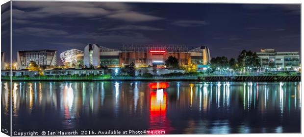 Old Trafford, Manchester United, Long Exposure Canvas Print by Ian Haworth