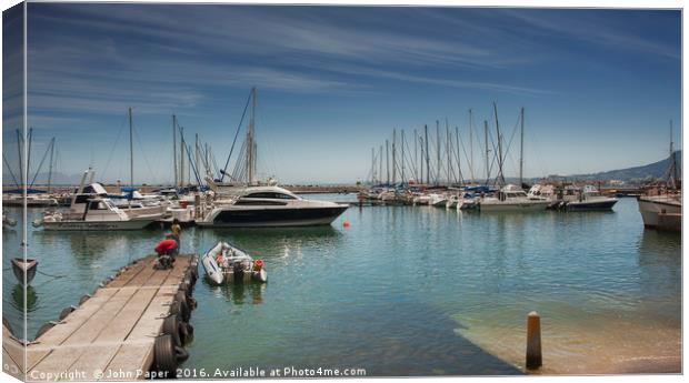 THE YACHT BASIN Canvas Print by John Paper