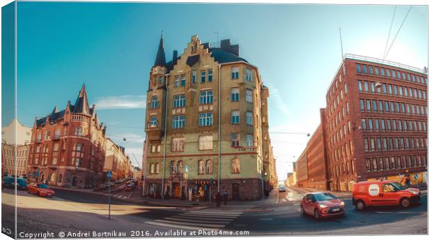 Panoramic view of the streets in Helsinki Canvas Print by Andrei Bortnikau