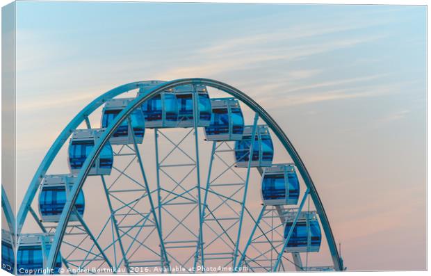 Aerial view of the Ferris wheel in Helsinki, Finla Canvas Print by Andrei Bortnikau