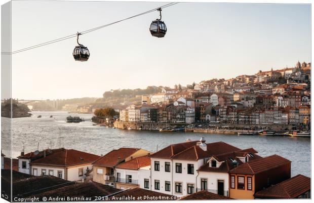 Old town of Porto on Douro River, Portugal. Canvas Print by Andrei Bortnikau