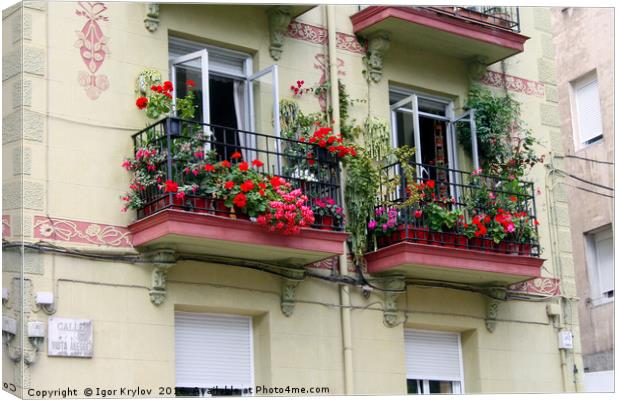 Balconies in Santander Canvas Print by Igor Krylov