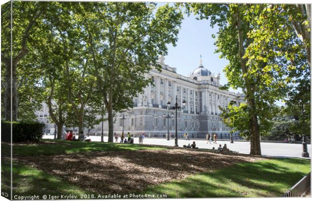 Royal palace in Madrid  Canvas Print by Igor Krylov