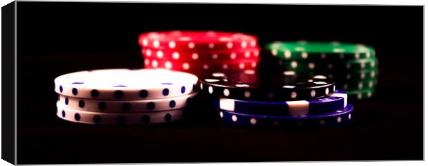 Poker Chips. Canvas Print by Angela Aird