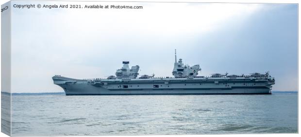 HMS Queen Elizabeth. Canvas Print by Angela Aird